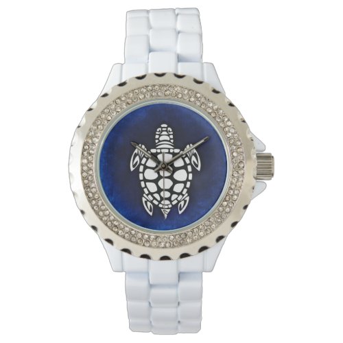 SEATURTLE TURTLE BLACK AND WHITE DECORATIVE WATCH