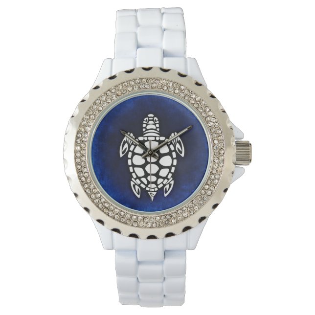 SEATURTLE. TURTLE. BLACK AND WHITE DECORATIVE. WATCH (Front)
