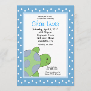 Seaturtle Turtles Baby Shower 5 x 7 invite