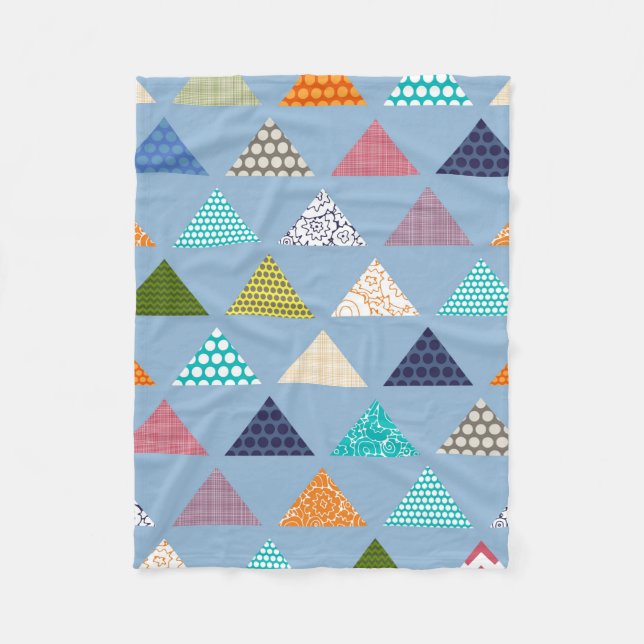 seaview triangle blue fleece blanket (Front)