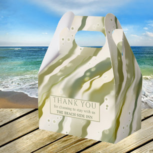 Seaweed Abstract Green Art Thank You Favor Box