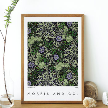 Seaweed Abstract Pattern Morris Co Poster by mangomoonstudio at Zazzle