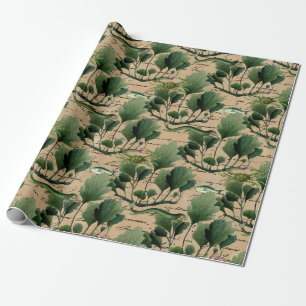 Seaweed and Fish on Tan Wrapping Paper