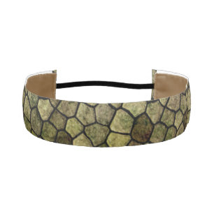 Seaweed and Juniper Cobbled Patchwork Terrazo Patt Athletic Headband