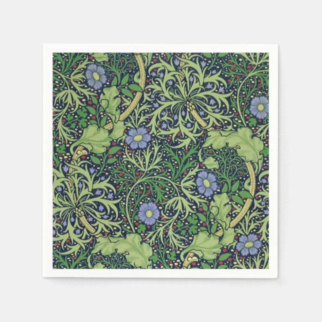 Seaweed art nouveau design by William Morris Napkins (Front)