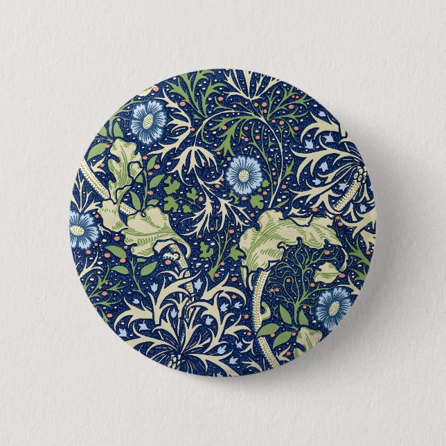 Seaweed (by William Morris) Button (Front)