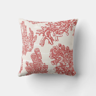 Seaweed Delicate Pattern Throw Pillow