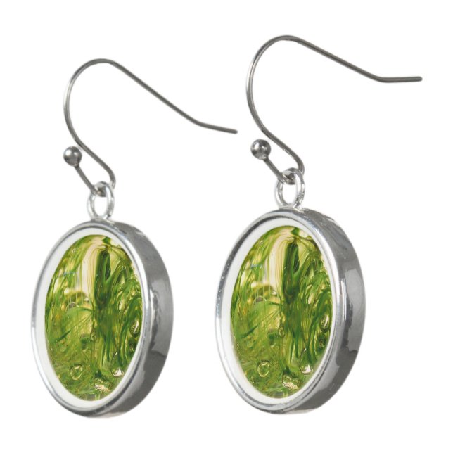 Seaweed Globe Earrings (Angled)