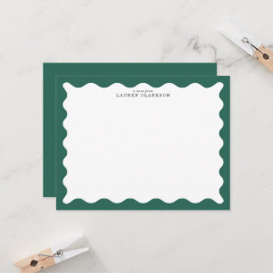 Seaweed Green Wavy Frame Note Card