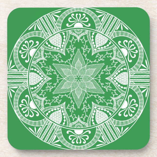 Seaweed Mandala Drink Coaster (Front)