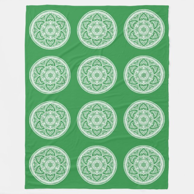 Seaweed Mandala Fleece Blanket (Front)