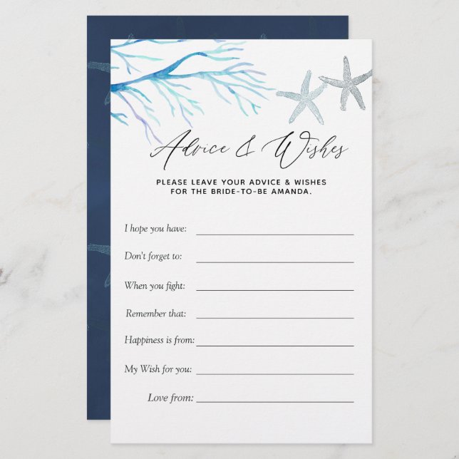 Seaweed Nautical Shower Game (Front/Back)