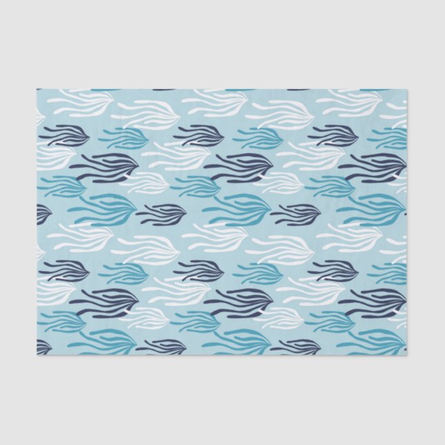 Seaweed Ocean Blue Tissue Paper (Front)