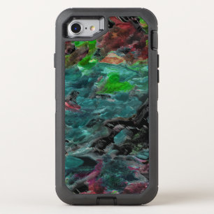 Seaweed or sea corals with wave effect OtterBox defender iPhone SE/8/7 case