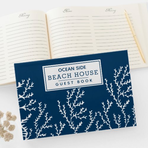 Seaweed Pattern _ Beach House Vacation Rental Guest Book