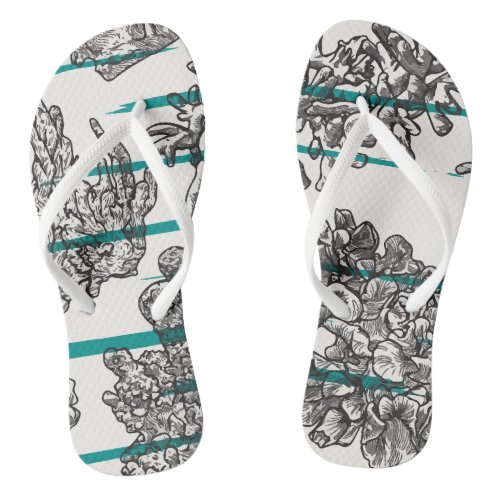 Seaweed Pattern Light Flip Flops