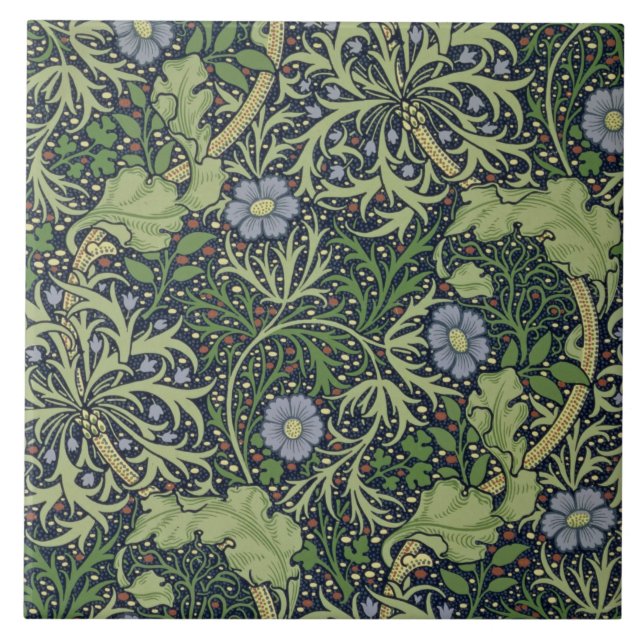 Seaweed Wallpaper Design, printed by John Henry De Ceramic Tile (Front)
