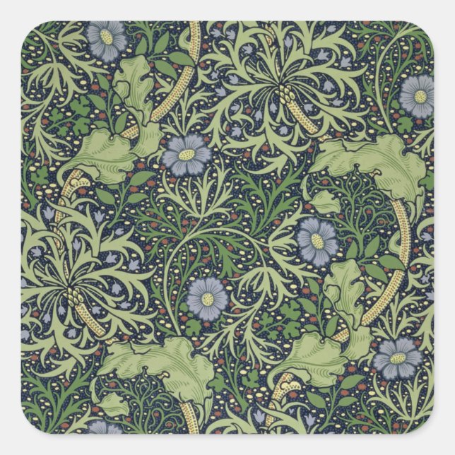 Seaweed Wallpaper Design, printed by John Henry De Square Sticker (Front)