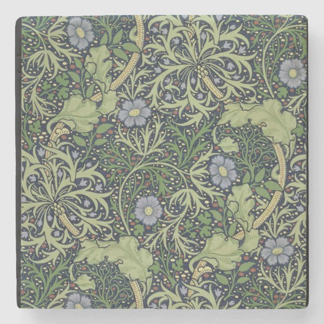 Seaweed Wallpaper Design, printed by John Henry De Stone Coaster (Front)