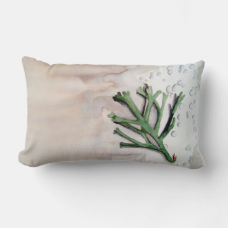 Seaweed watercolor lumbar pillow