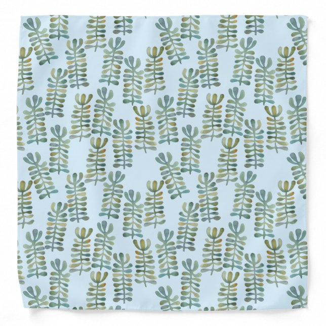 Seaweed Watercolor Pattern Bandana (Front)