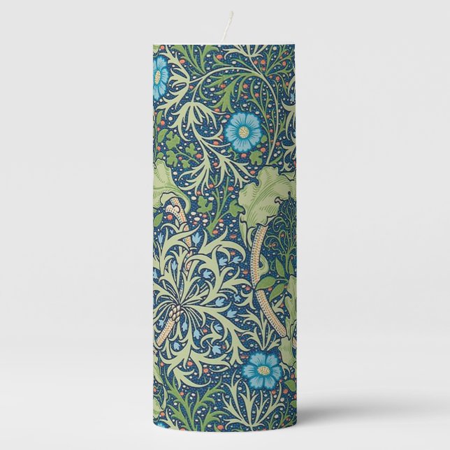 Seaweed, William Morris Pillar Candle (Front)