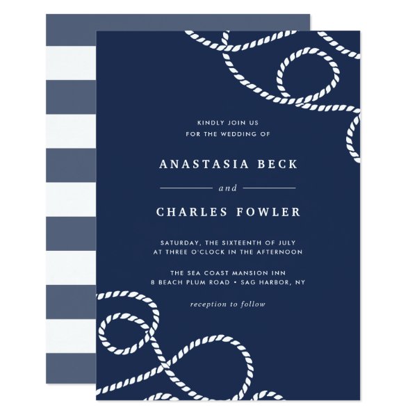 256533646618800464 Seaworthy Wedding Invitation | Navy