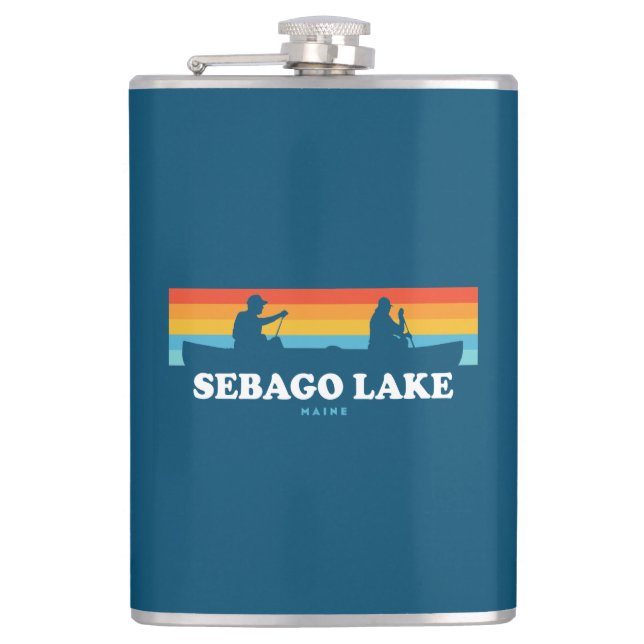Sebago Lake Maine Canoe Flask (Front)