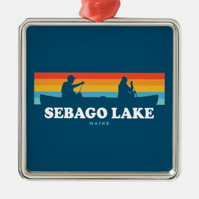 Sebago Lake Maine Canoe Metal Ornament (Front)