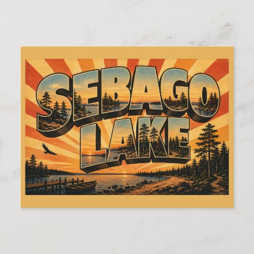 Sebago Lake Maine Deepest Lake Forest Art Postcard