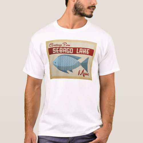 Sebago Lake Maine Fish Vintage Travel T_Shirt
