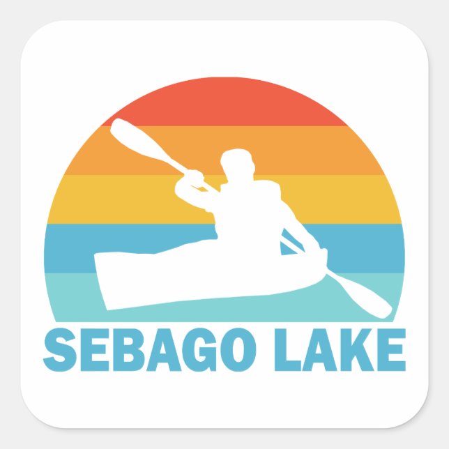 Sebago Lake Maine Kayak Square Sticker (Front)