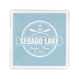 SEBAGO LAKE MAINE PERSONALIZED TOWN AND NAME ACRYLIC TRAY