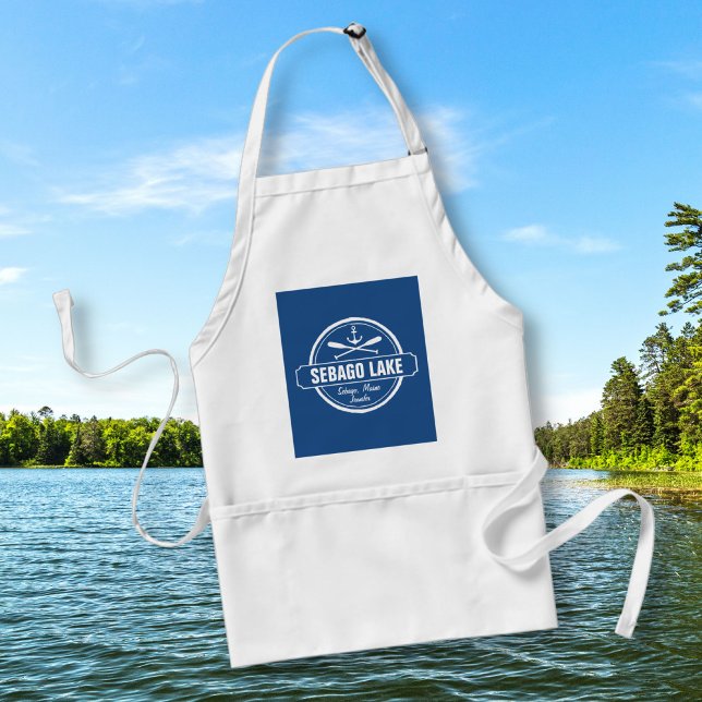 SEBAGO LAKE MAINE PERSONALIZED TOWN AND NAME ADULT APRON (Creator Uploaded)
