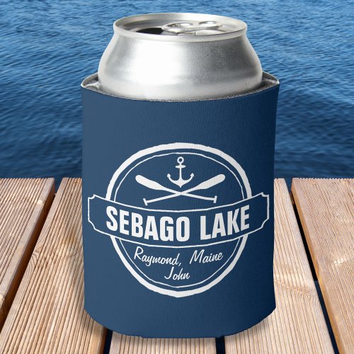 SEBAGO LAKE MAINE PERSONALIZED TOWN AND NAME CAN COOLER