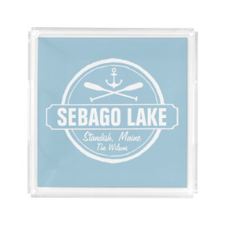 SEBAGO LAKE MAINE PERSONALIZED TOWN AND NAME SERVING TRAY