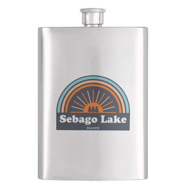 Sebago Lake Maine Rainbow Flask (Front)