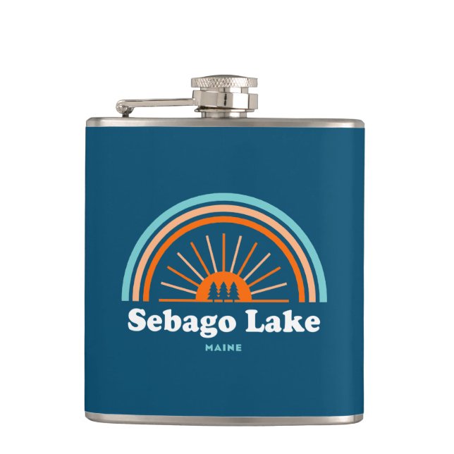 Sebago Lake Maine Rainbow Flask (Front)