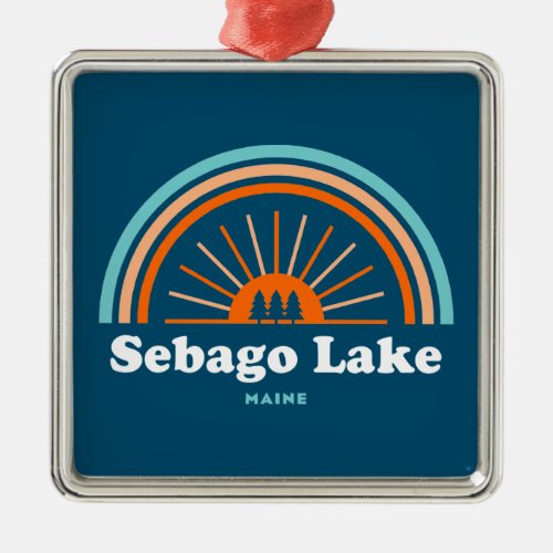 Sebago Lake Maine Rainbow Metal Ornament