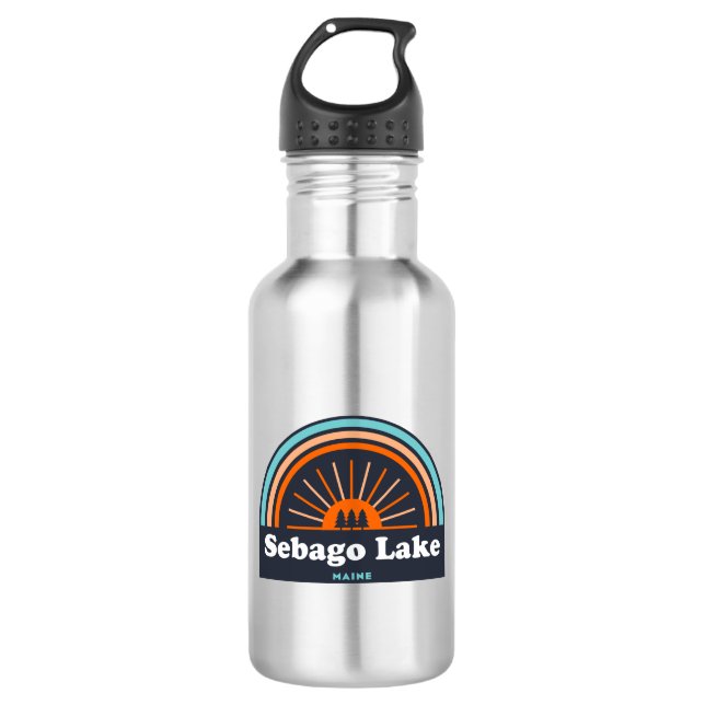 Sebago Lake Maine Rainbow Stainless Steel Water Bottle (Front)