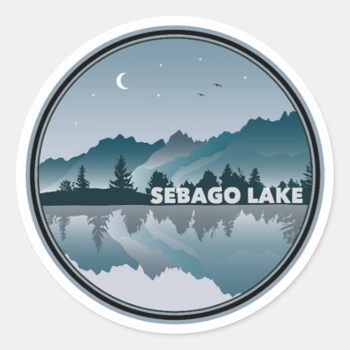 Sebago Lake Maine Reflection Classic Round Sticker