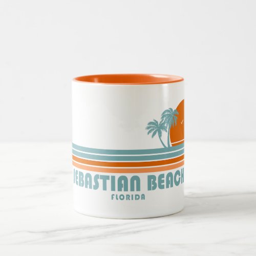 Sebastian Beach Fort Lauderdale Sun Palm Trees Two_Tone Coffee Mug