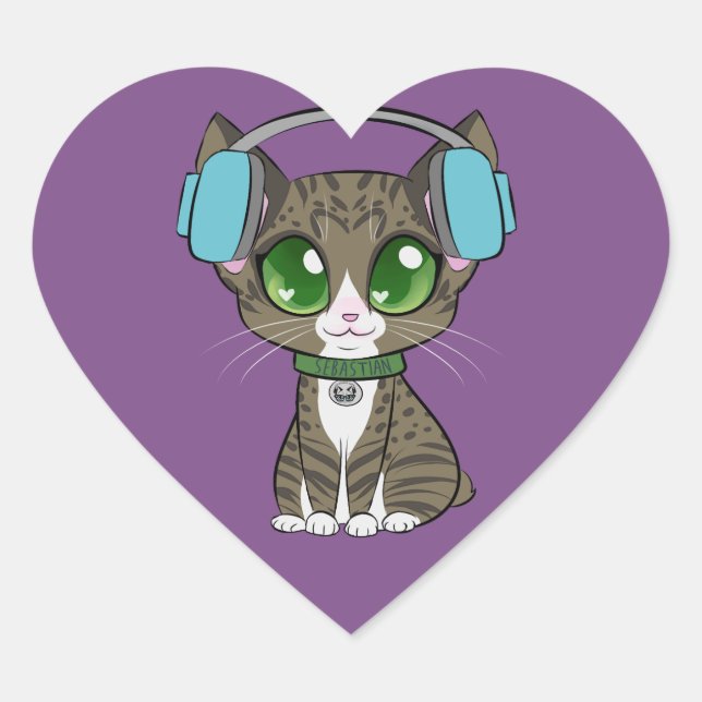 Sebastian Classic Heart Sticker (Front)