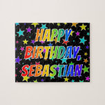 [ Thumbnail: "Sebastian" First Name, Fun "Happy Birthday" Jigsaw Puzzle ]