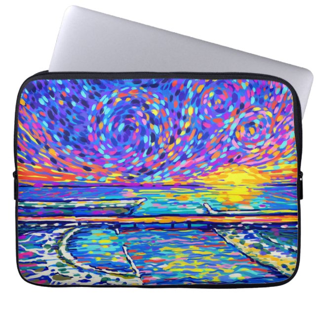 Sebastian Inlet Cotton Candy Sky Laptop Sleeve (Front)