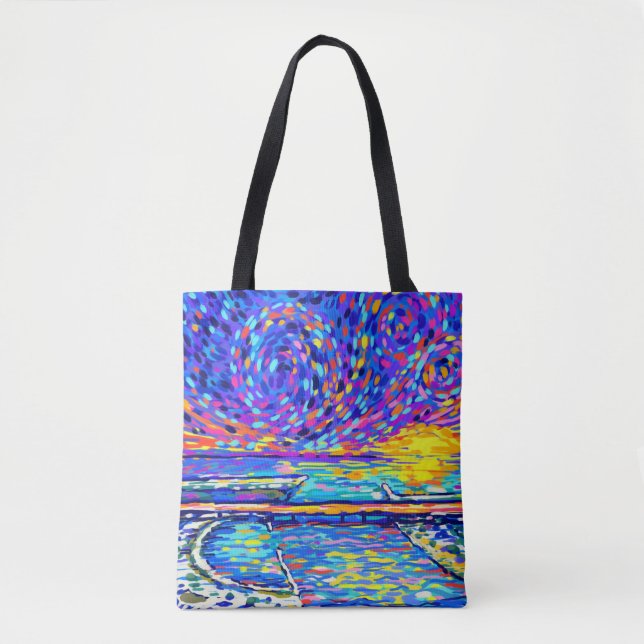 Sebastian Inlet Cotton Candy Sky Tote Bag (Front)