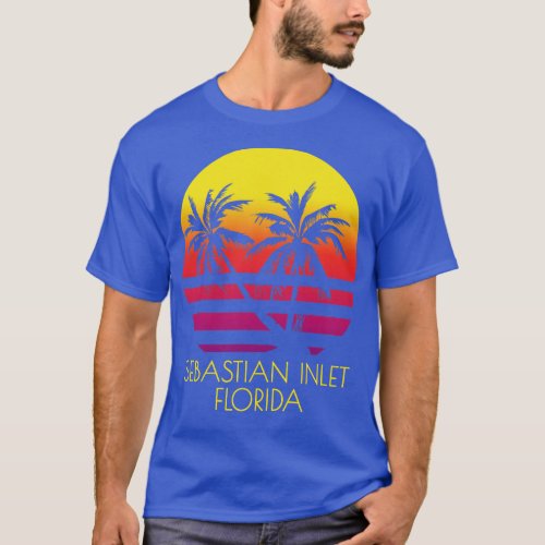 Sebastian Inlet Florida Vintage Tropical Sunset Pa T_Shirt