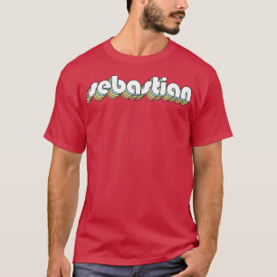 Sebastian Retro Rainbow Typography Faded Style T-Shirt