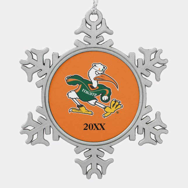 Sebastian The Ibis Snowflake Pewter Christmas Ornament (Front)