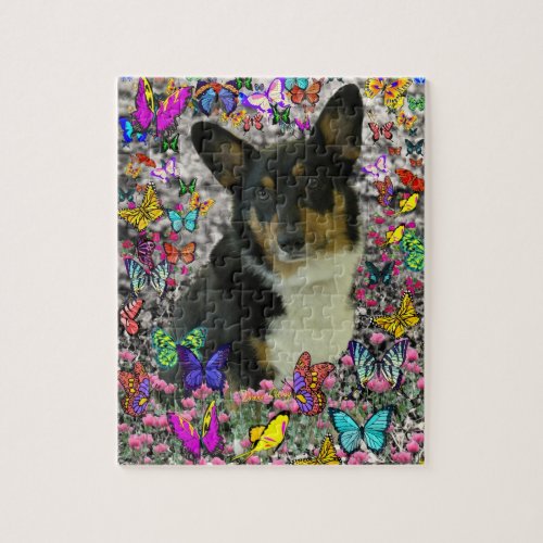 Sebastian the Welsh Corgi in Butterflies Jigsaw Puzzle